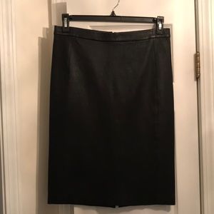 Vince black leather pencil skirt